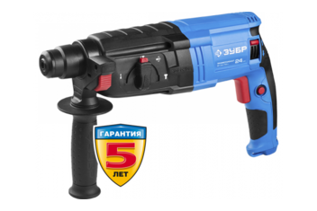 Перфоратор ЗУБР, SDS-plus, реверс, горизонтальный, 2.6Дж, 0-1100об/мин, 0-4500уд/мин, 750Вт, кейс