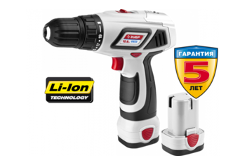 Дрель-шуруповерт ЗУБР 2-х скор,Li-Ion аккум,реверс,10мм,0-350/0-1100об/мин,1.5А/ч,10.8В,доп.аккум,сумка с аксессуар.